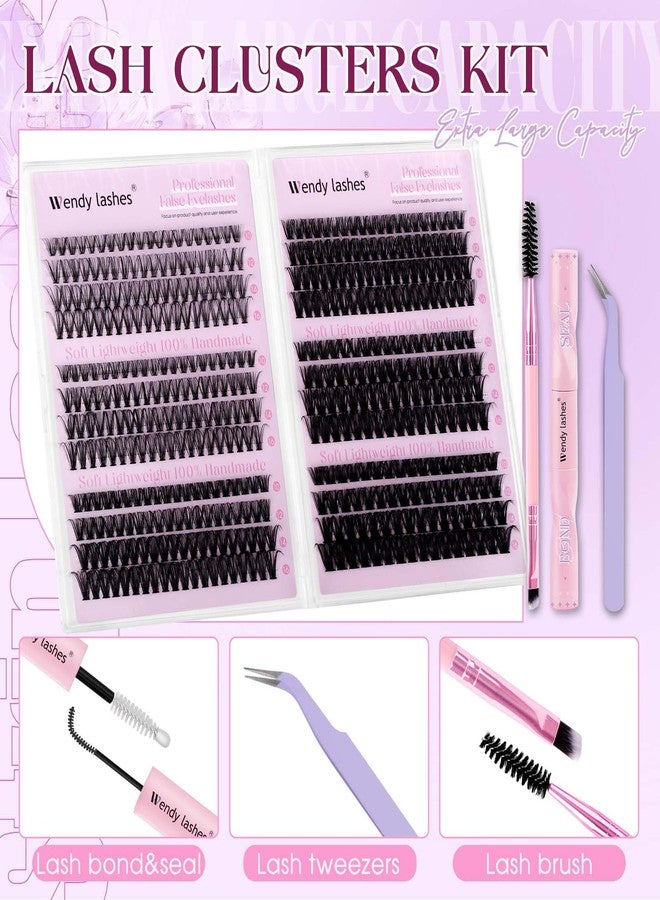 WENDY LASHES Lash Clusters Kit 30D+40D+50D+60D+80D+100D Wispy Individual Lashes Kit D-Curly Volume Lash Extensions 10-16mm Natural DIY Cluster Lashes Kit for Beginners - Image 2
